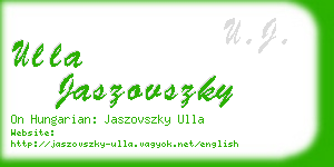 ulla jaszovszky business card